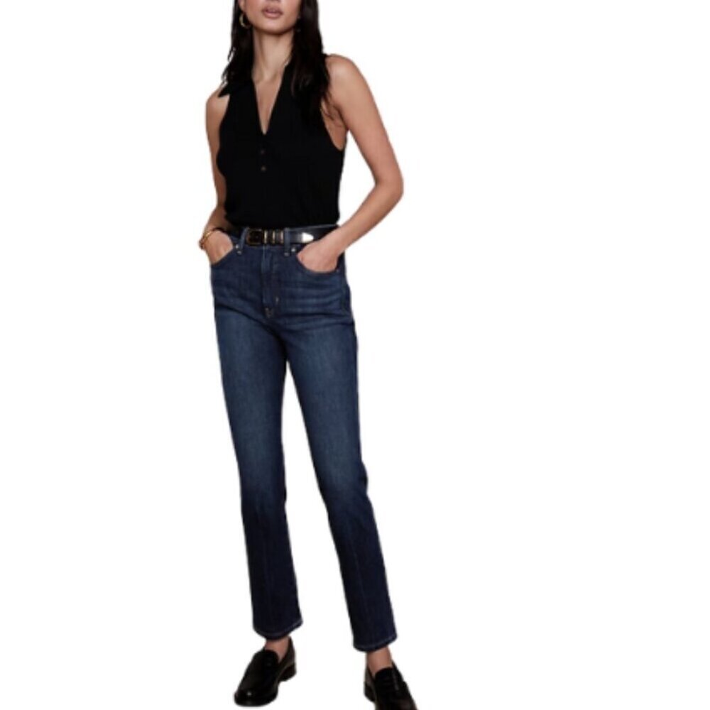 Banana Republic Womens 34L High Rise Slim Dark Wash Jeans